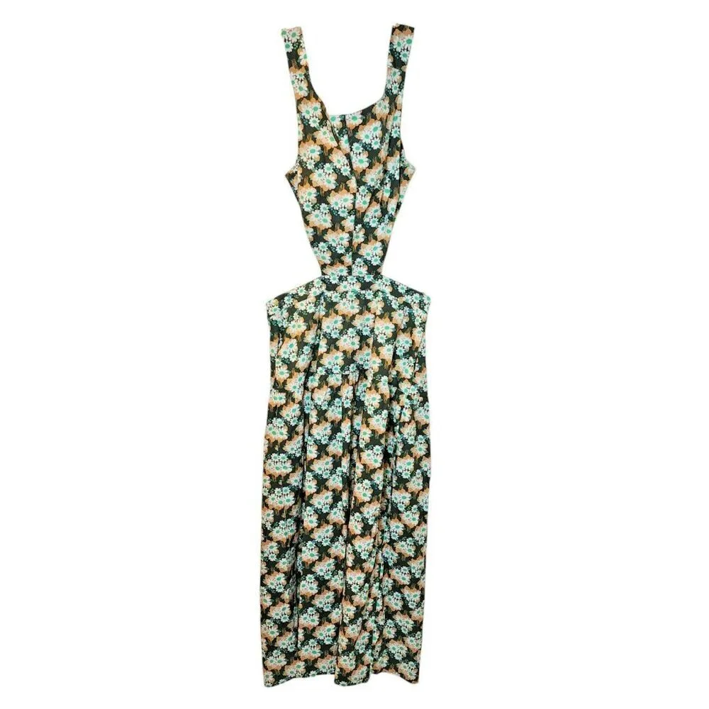 Topshop US‎ 6 Daisy Floral Cutout Maxi Dress Black/Green – NWT
